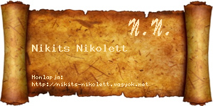 Nikits Nikolett névjegykártya